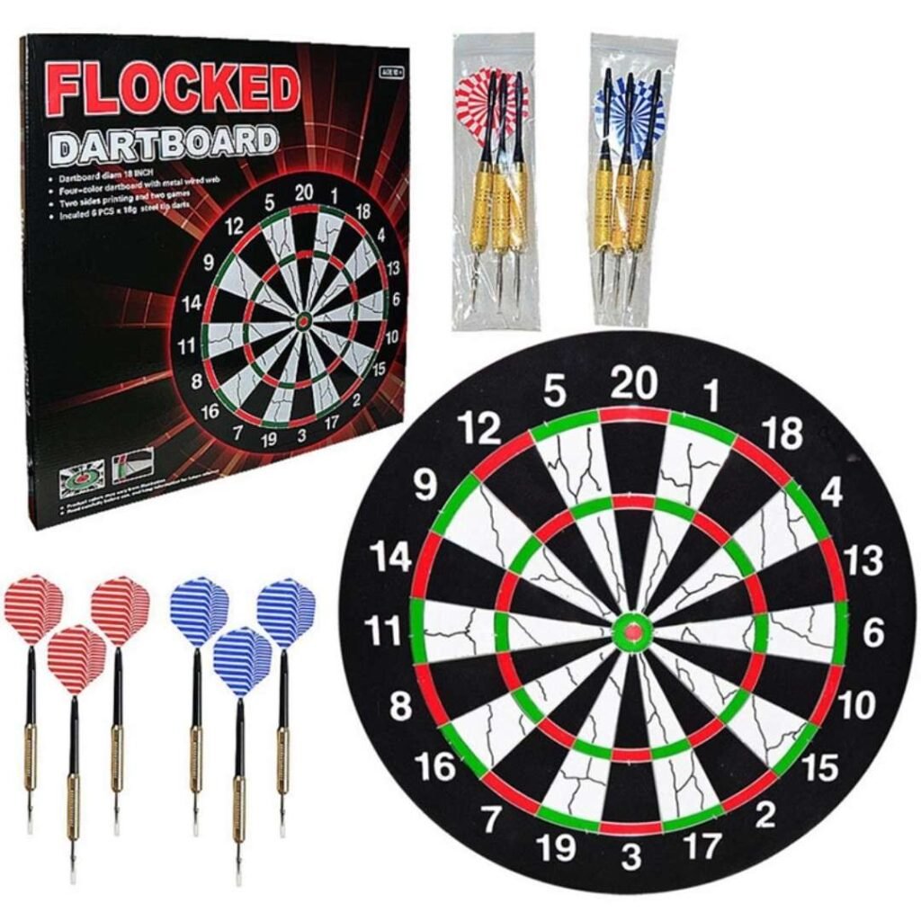 Flocked Dart Seti 18”+ 6 Adet 18 gr Renkli Ok