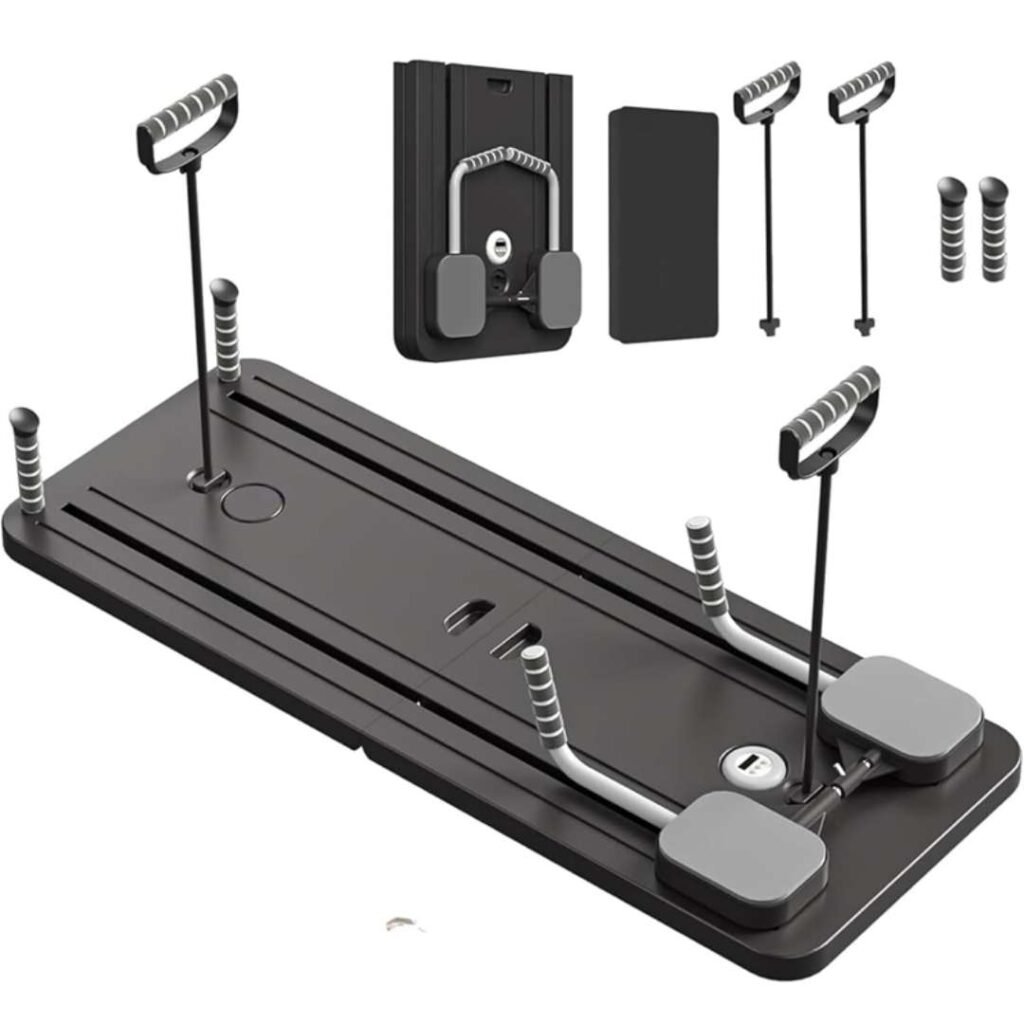 Pilates Reformer Siyah , Ev Tipi Pilates Istasyonu Çok Fonksiyonlu Egzersiz Aleti
