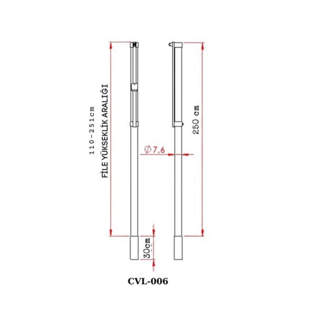METAL VOLEYBOL DİREĞİ KRİKOLU SİSTEM CVL-006 - Görsel 6