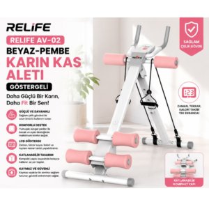 RELIFE Beyaz-Pembe Göstergeli Karın Kası Egzersiz Aleti